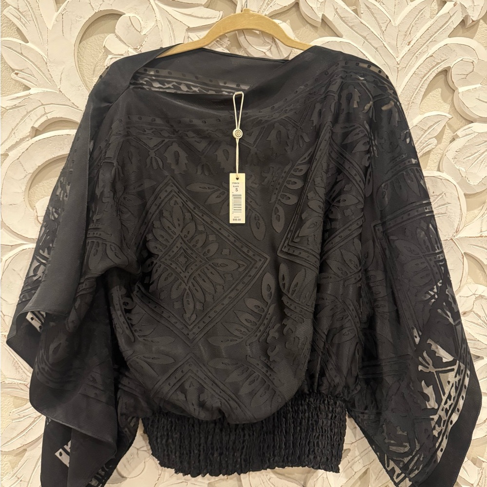 Max Studio Black Patterned Blouse